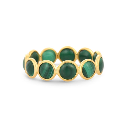 Round Malachite Eternity Ring