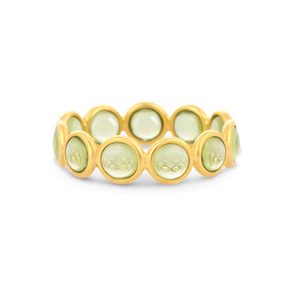 Round Peridot Half Eternity Ring